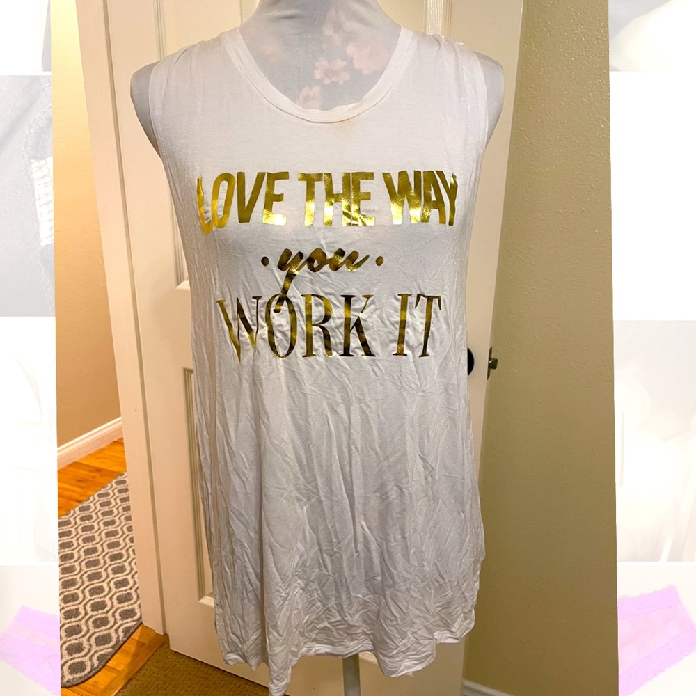 White loose super soft workout shirt XL